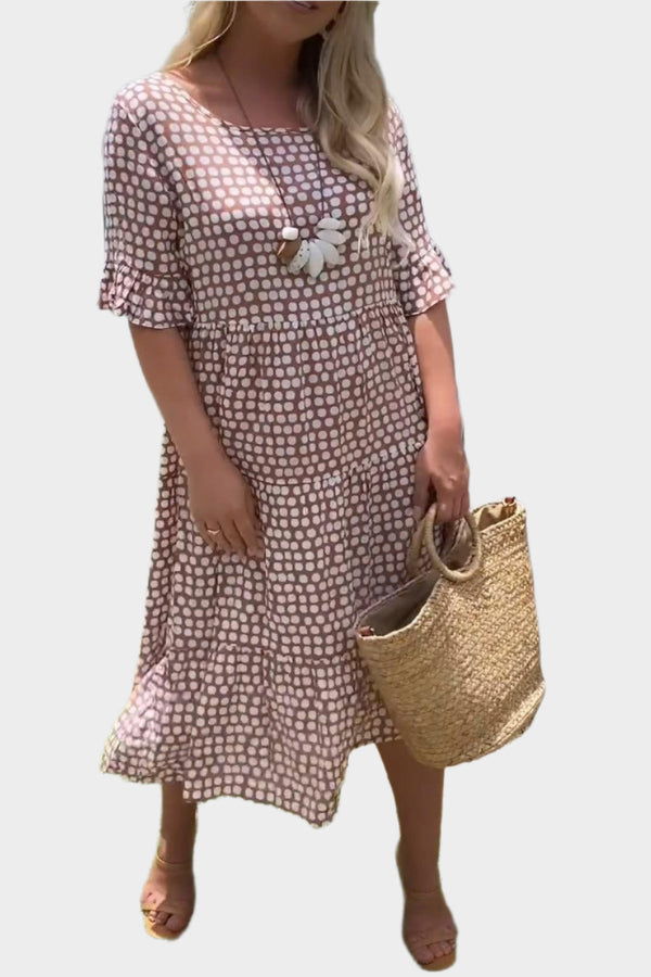 Rochie midi cu dungi elegante