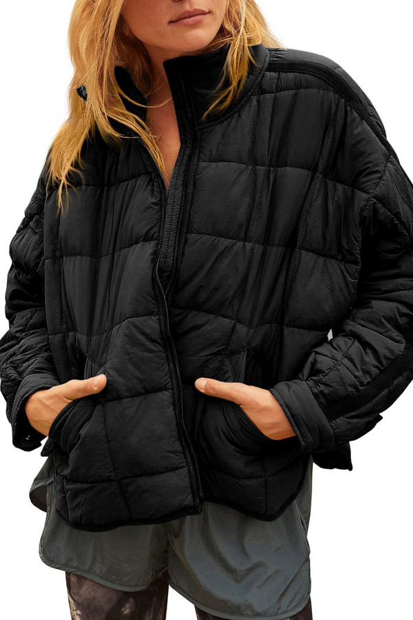 Amelia – Geacă ușoară compactă cu fermoar, tip puffer