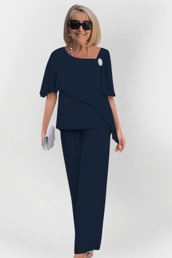 Set elegant dublu de bluză și pantaloni
