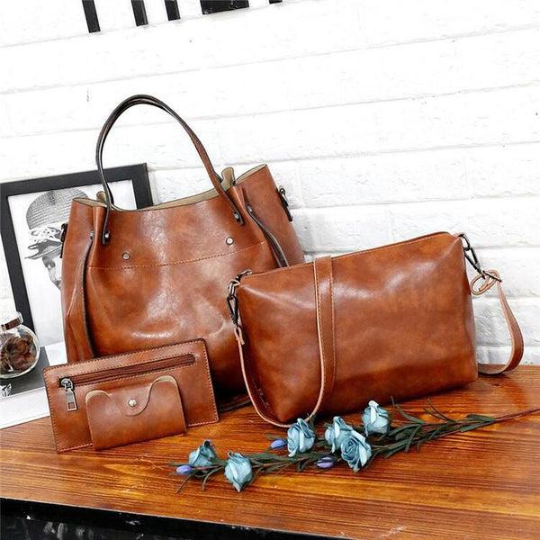 LUISE™ | Set de 4 genți vintage realizate din piele ecologică