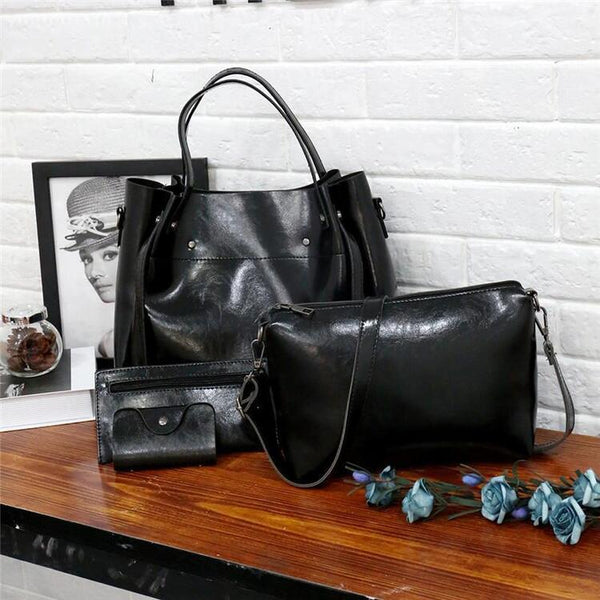 LUISE™ | Set de 4 genți vintage realizate din piele ecologică