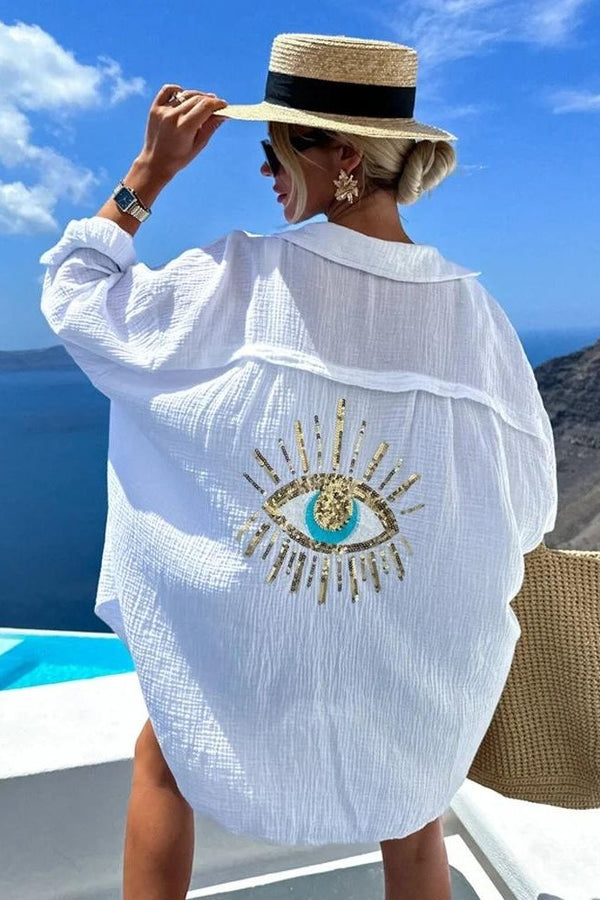 Blakely | Cămașă casual cu paiete și perle