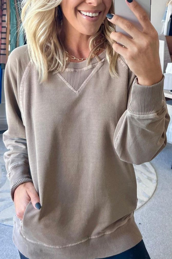 VIOLA - Pulover cu dungi și buzunare