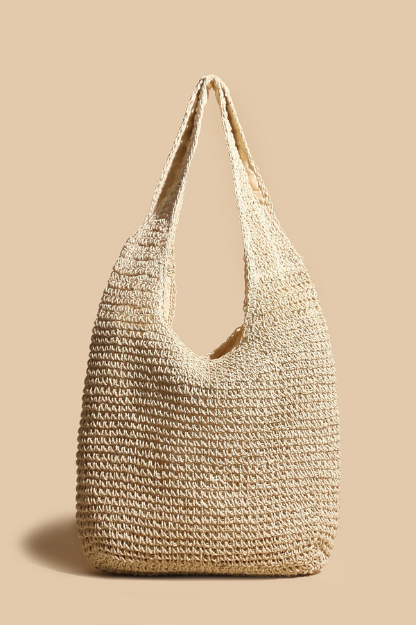 Valeria - Geantă de umăr elegantă din ratan împletit din paie