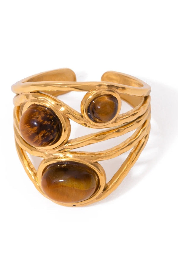 Inel cu ochi de tigru geometric