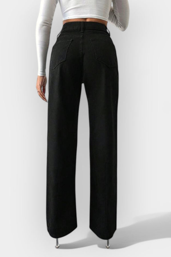 Blugi cu talie înaltă și picioare largi