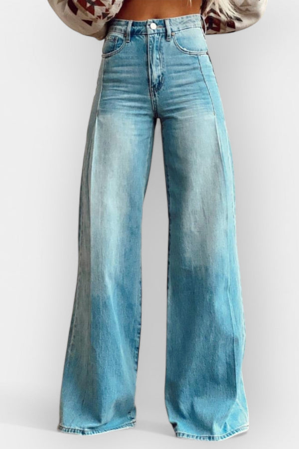 Pantaloni cu picior larg și design evazat