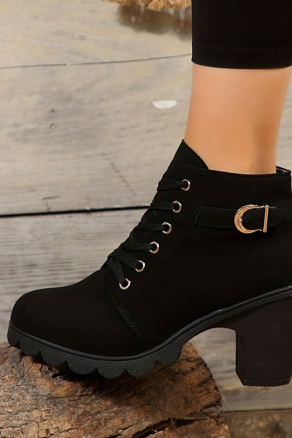 Yael - Cizme elegante cu șireturi din dantelă