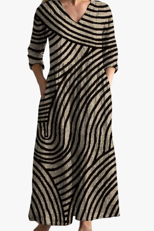 Eve - Rochie Vintage cu Dungi