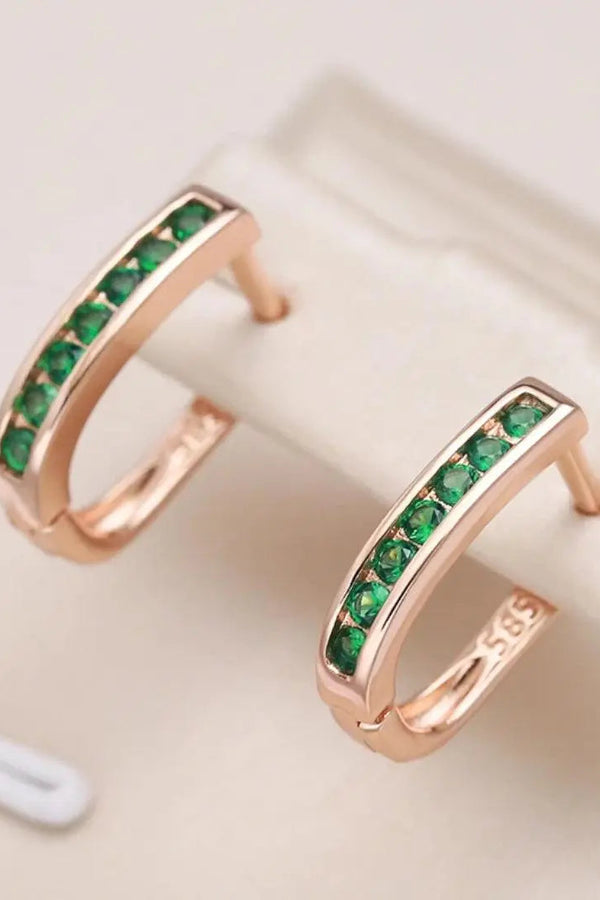 Cercei cu diamante smarald în aur