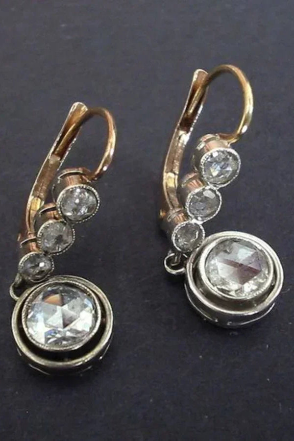 Cercei antici din zirconiu aurit | Aur