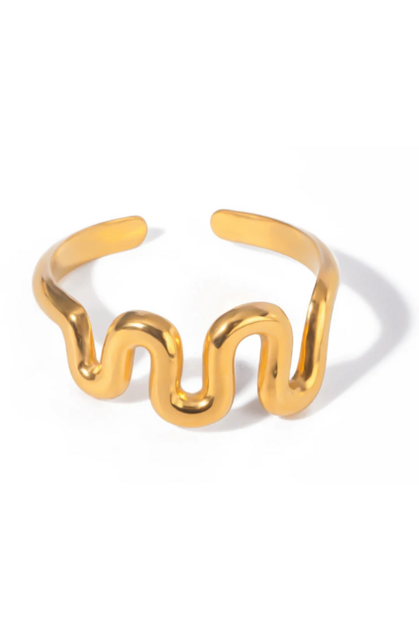 Inel cu caneluri aurii