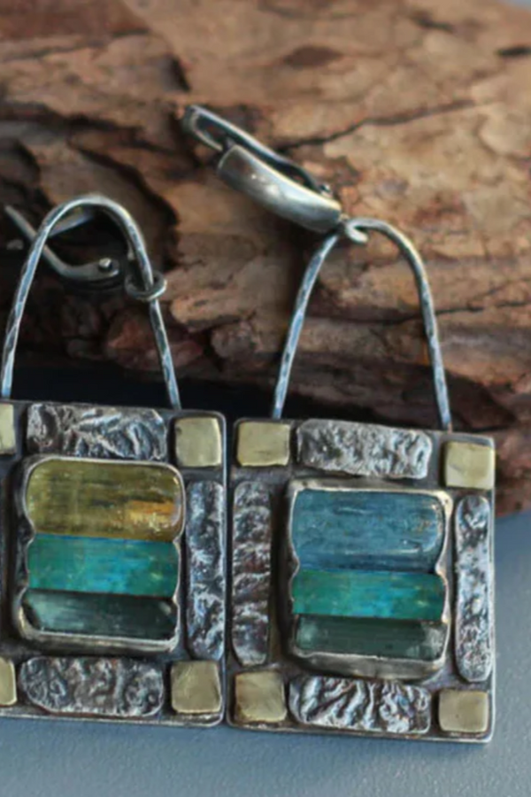 CERCEI DIN PIATRĂ CRISTAL ALBASTRU VERDE