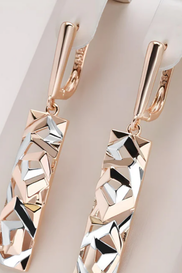 CERCEI LUNGII PLACAȚI CU AUR ROZ CU GRAVURI