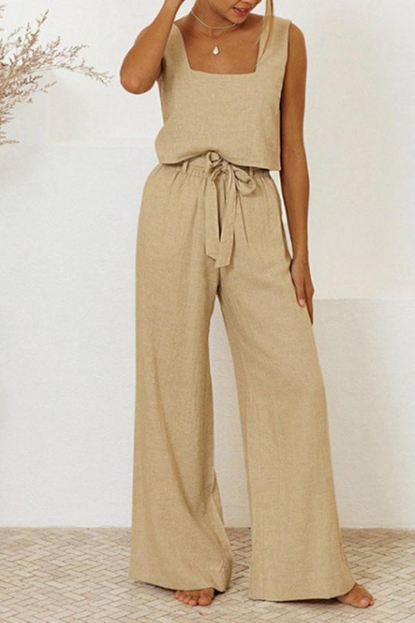 Evelyne | Set de top minimalist de lux și pantaloni largi