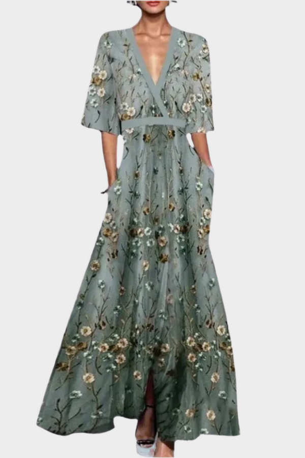 Rochie florală elegantă cu curea