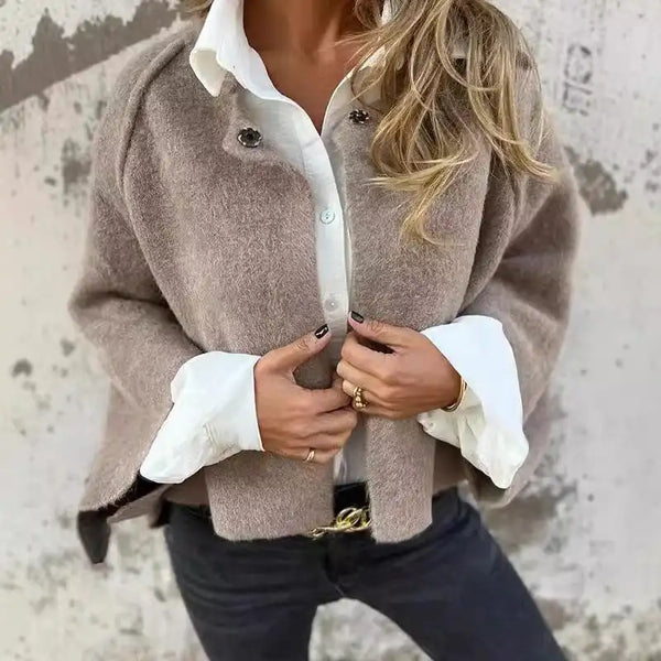 Amalia - Cardigan cu mâneci lungi și guler rotund