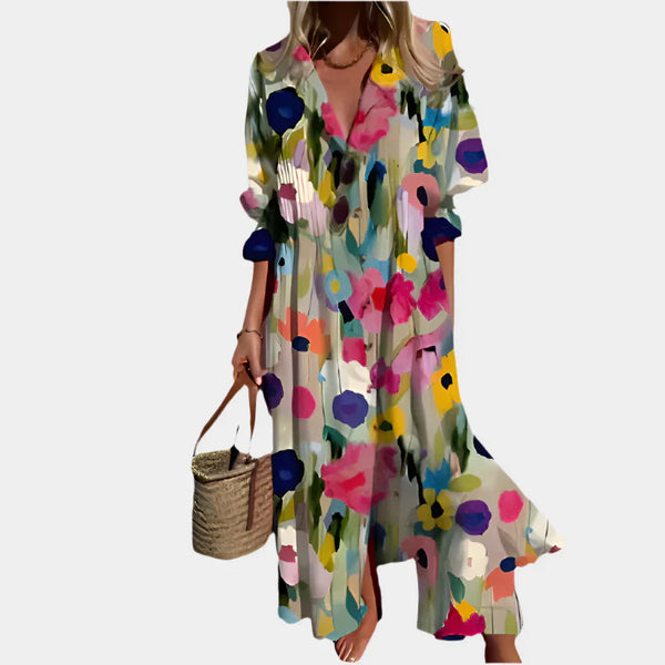 Rochie Boho Aerisită cu Mâneci Bufante