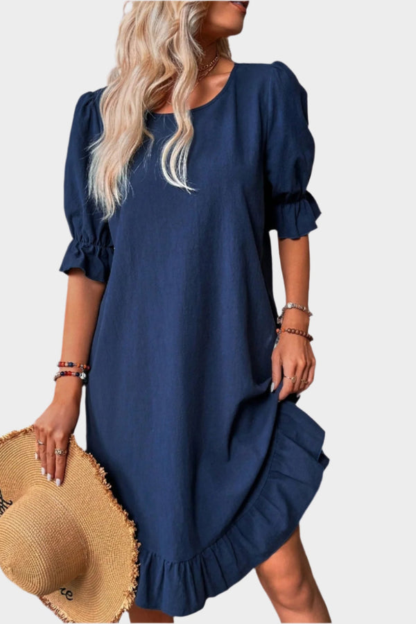 Rochie midi retro cu mâneci confortabile