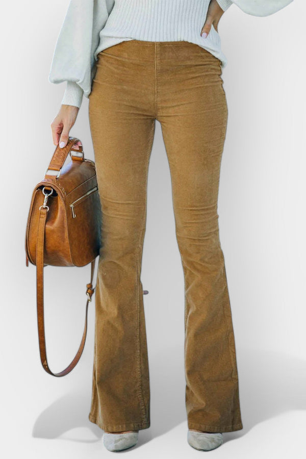 Pantaloni cu talie înaltă și picioare largi