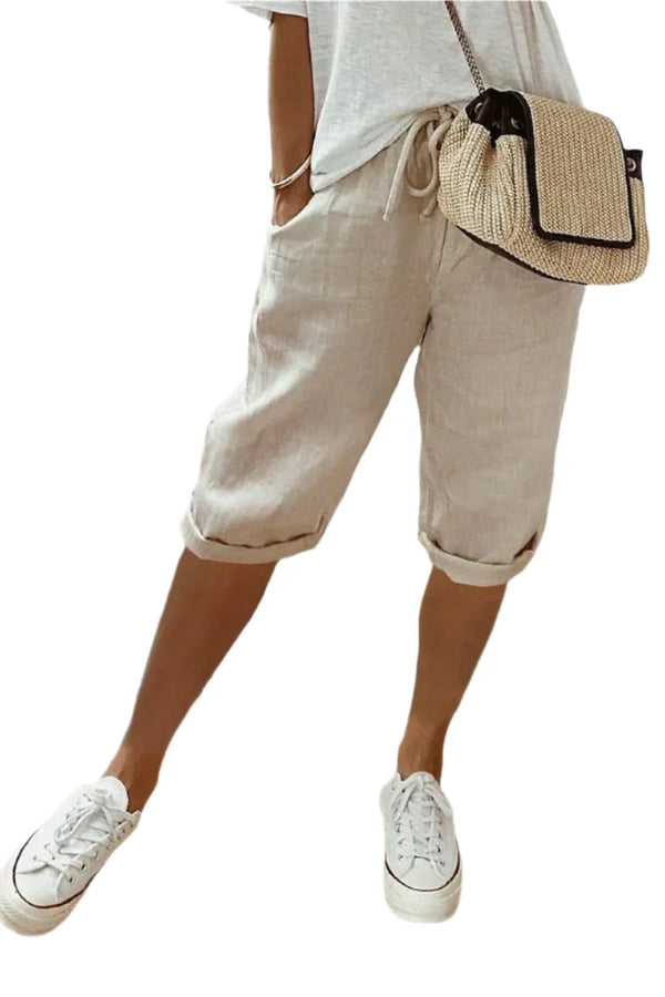 Pantaloni eleganți din in pentru femei