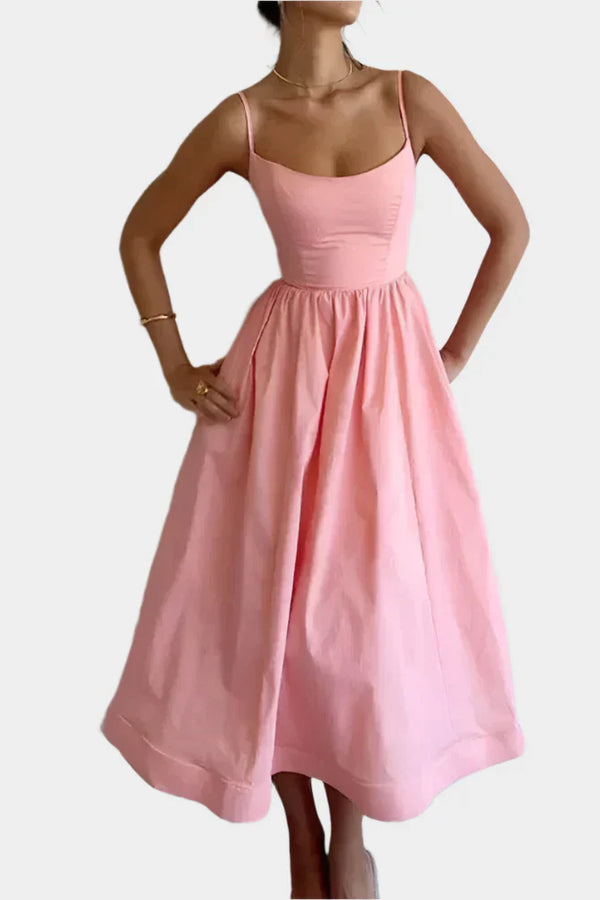 Rochie cu linie lată și moale din satin