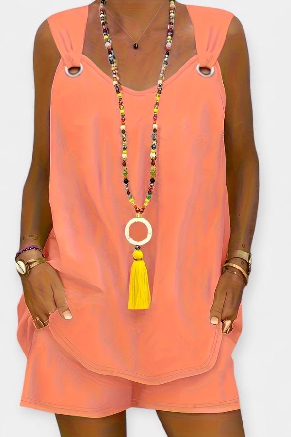 Set de bluză fără mâneci și pantaloni scurți