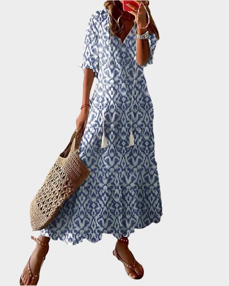 Rochie vintage cu decolteu în V