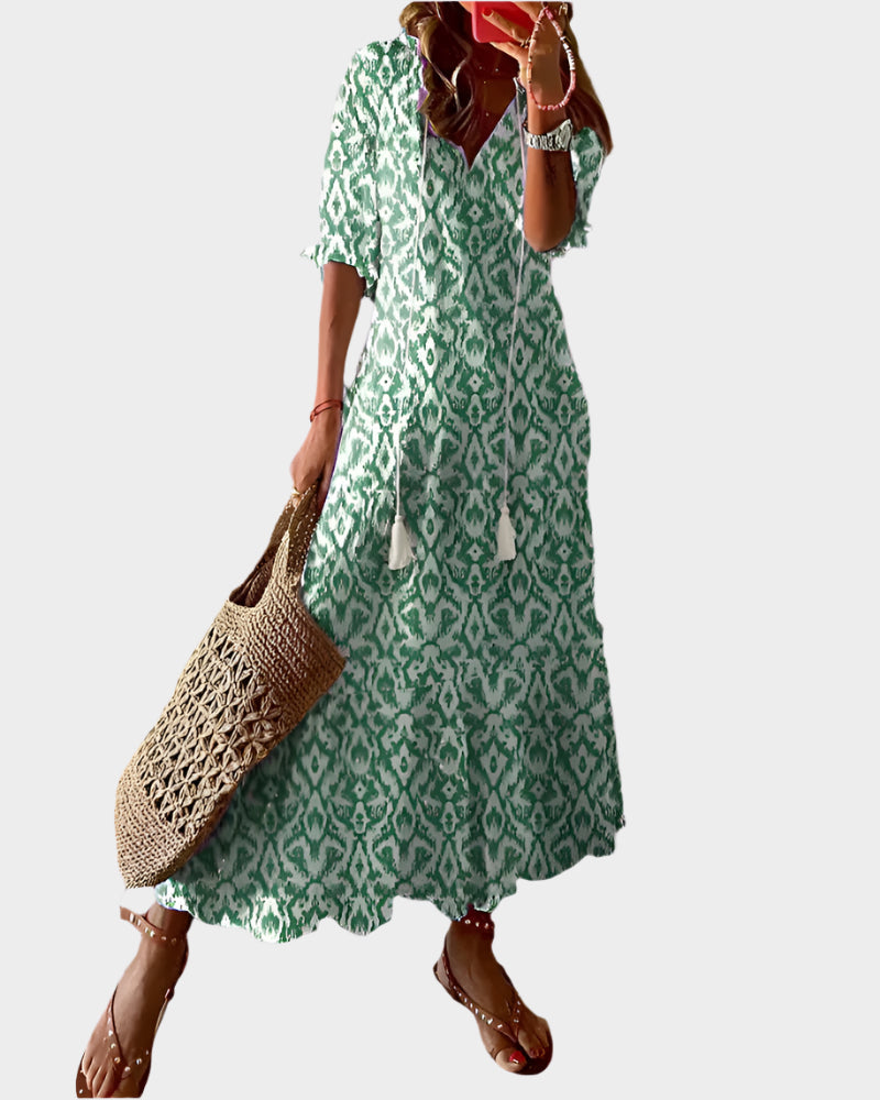 Rochie vintage cu decolteu în V