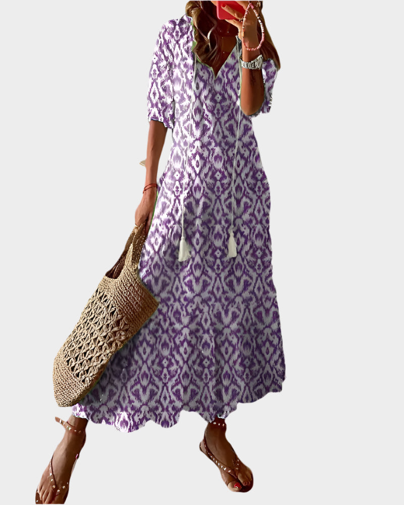 Rochie vintage cu decolteu în V