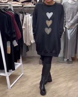 Flossy | Bluza cu mâneci lungi imprimată cu inimioare