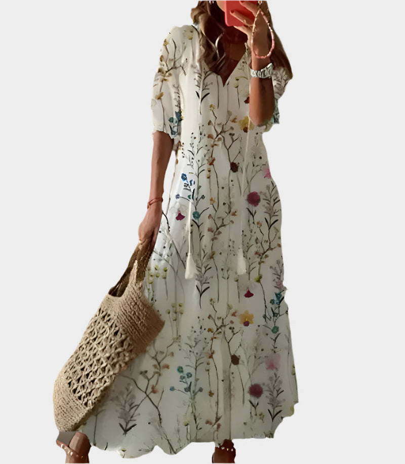 Rochie vintage cu decolteu în V