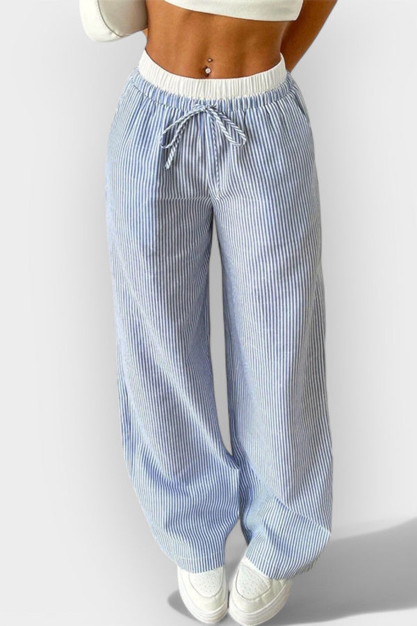 Pantaloni largi cu dungi