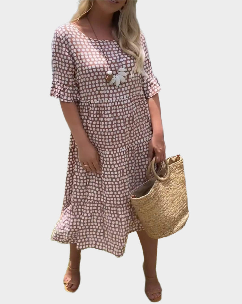 Rochie midi cu dungi elegante