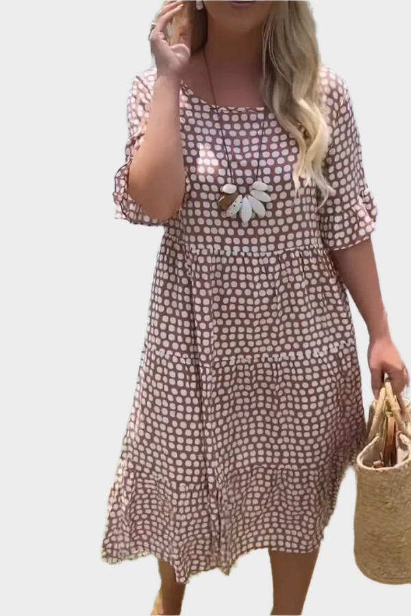 Rochie midi cu dungi elegante