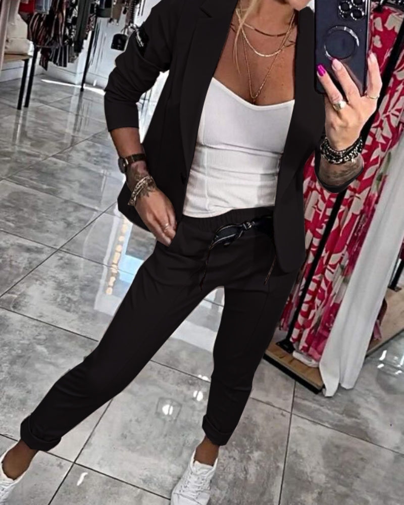 Malou | Set elegant sacou și pantaloni jogger