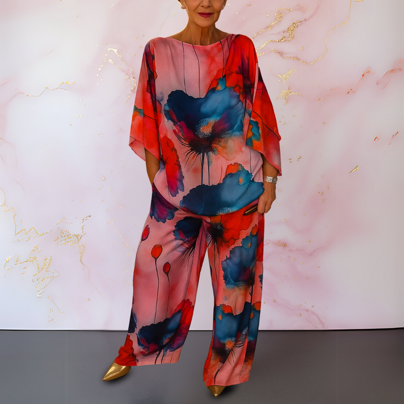 Evangelia | Set Satin pentru Femei, Format din Două Piese