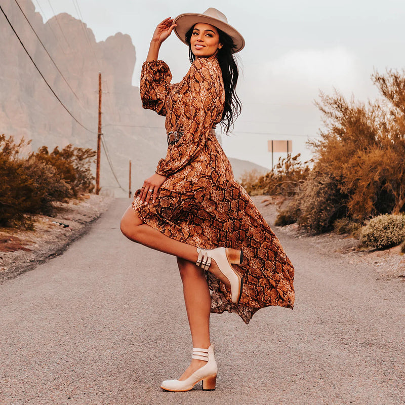 Ever - Pantofi cu toc gros și vârf rotund pentru femei