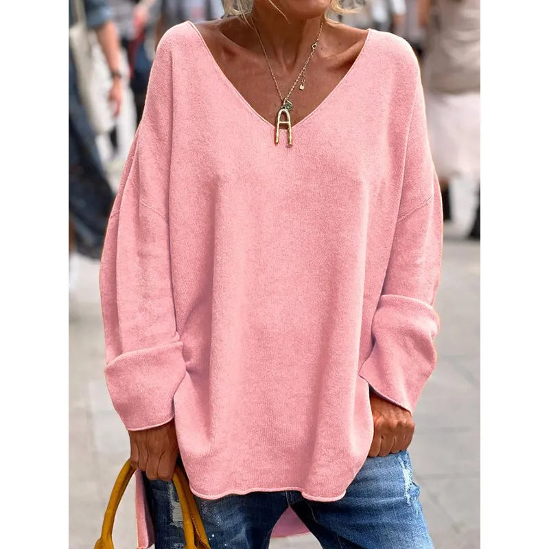 NORA - BLUZĂ CASUAL CHIC CU DECOLTEU ÎN V
