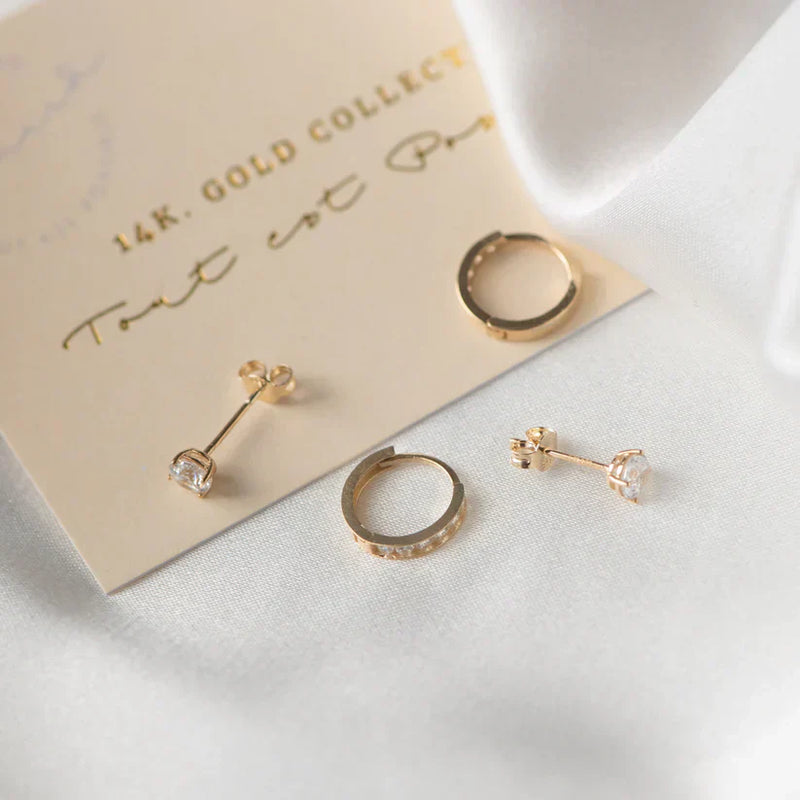 Set cercei Dara Brillane Stone | Aur