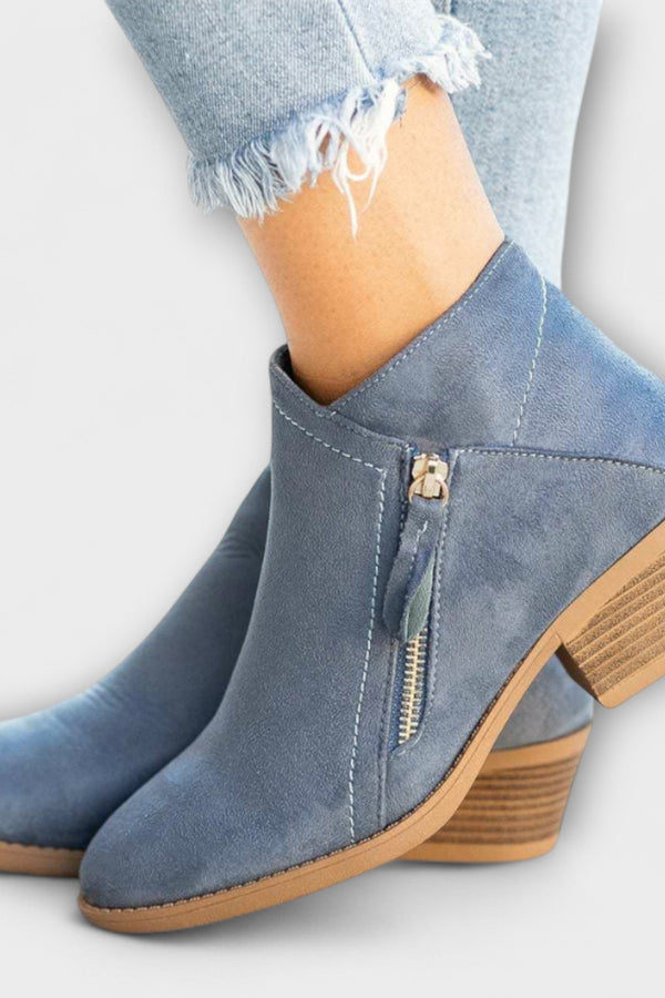 Olivia - Cizme Artivole cu Toc Larg