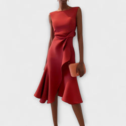 Juliette – Rochie midi asimetrică cu drapaj
