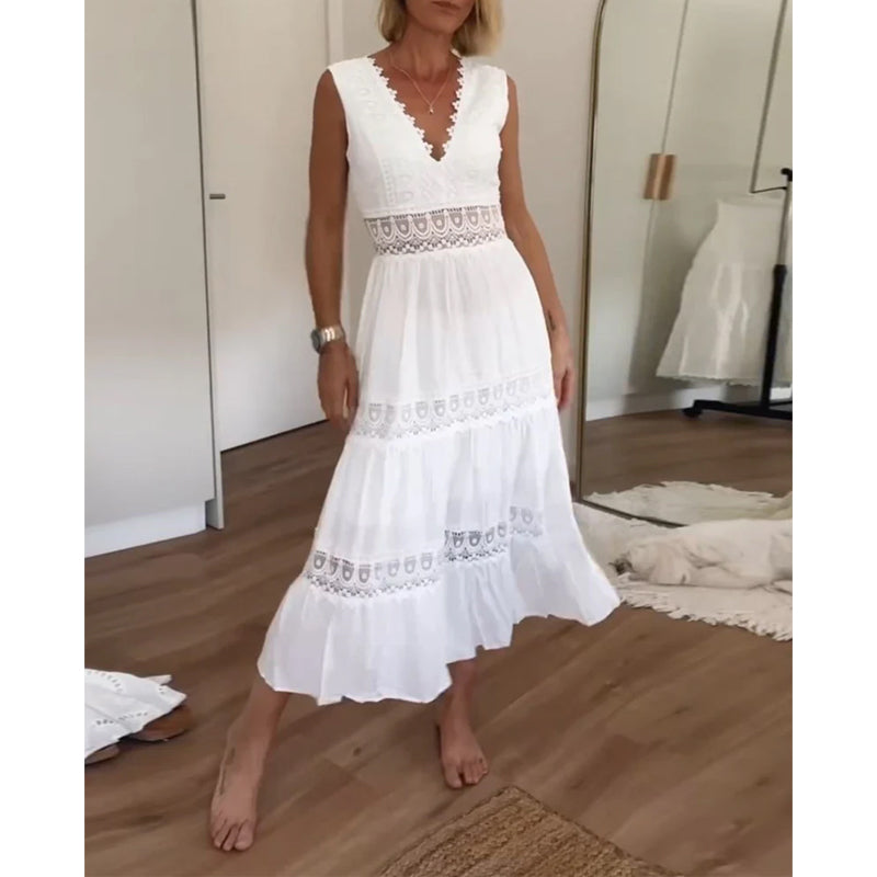 Eleni | Rochie elegantă cu dantelă și decolteu în V