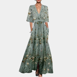 Rochie florală cu decolteu în V