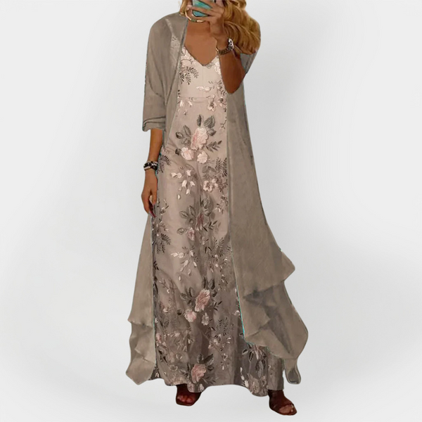 Rochie maxi cu cardigan (set de 2 piese)