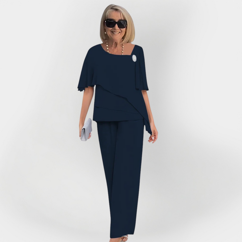 Set elegant dublu de bluză și pantaloni