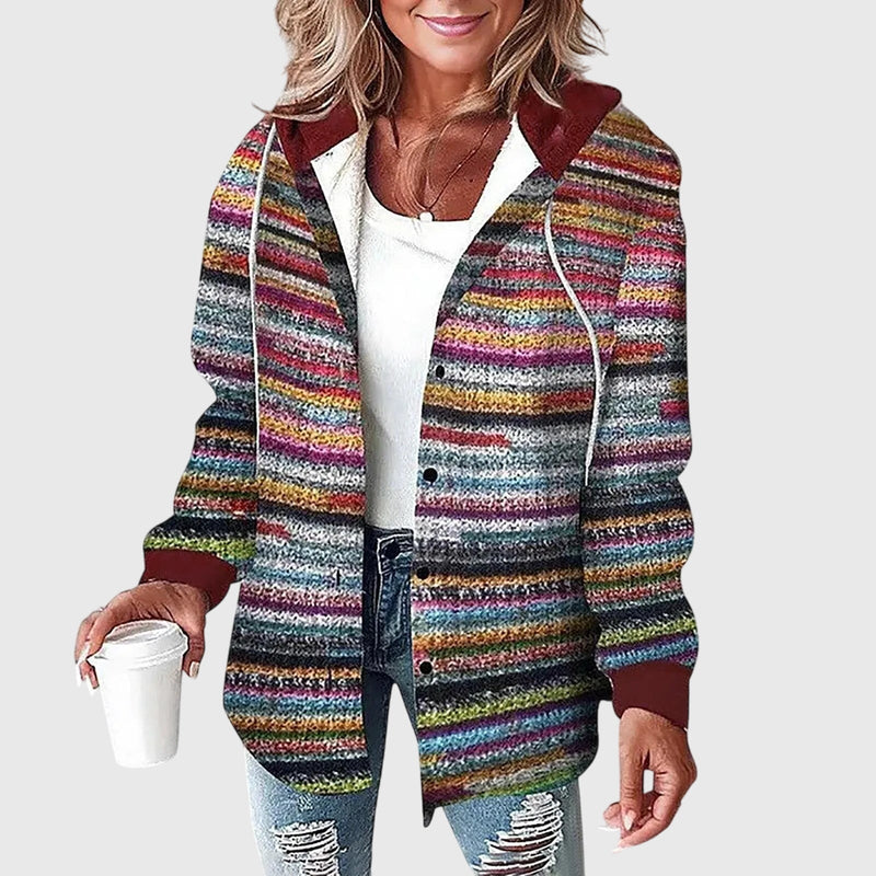 Martina™ | Jachetă cu plastron cu nasturi din plasă pentru femei