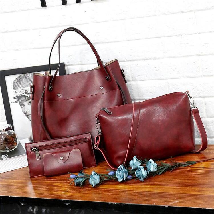 LUISE™ | Set de 4 genți vintage realizate din piele ecologică