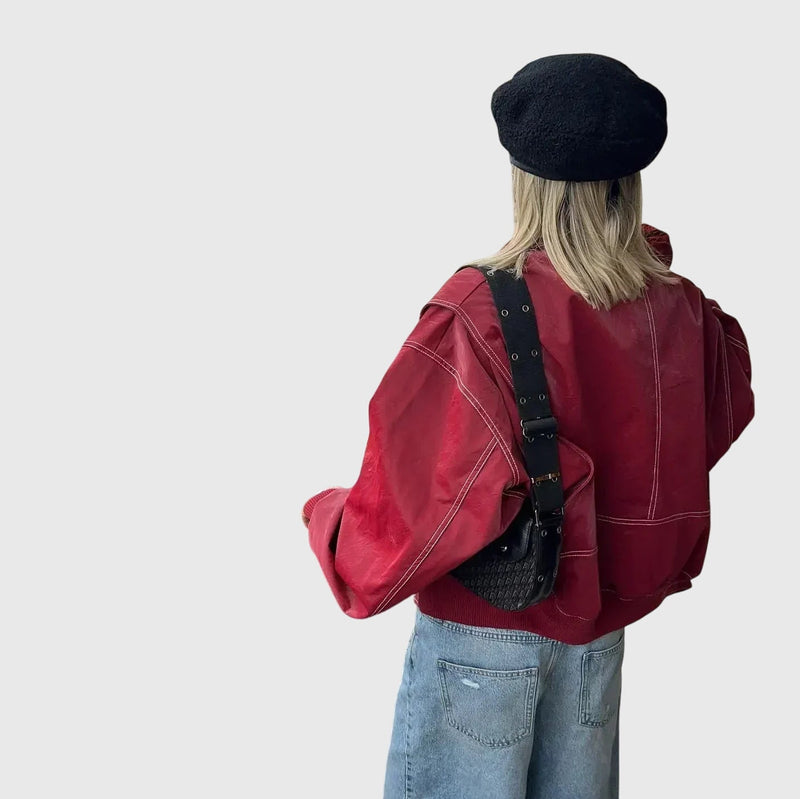 Faye™ - Jachetă supradimensionată din piele
