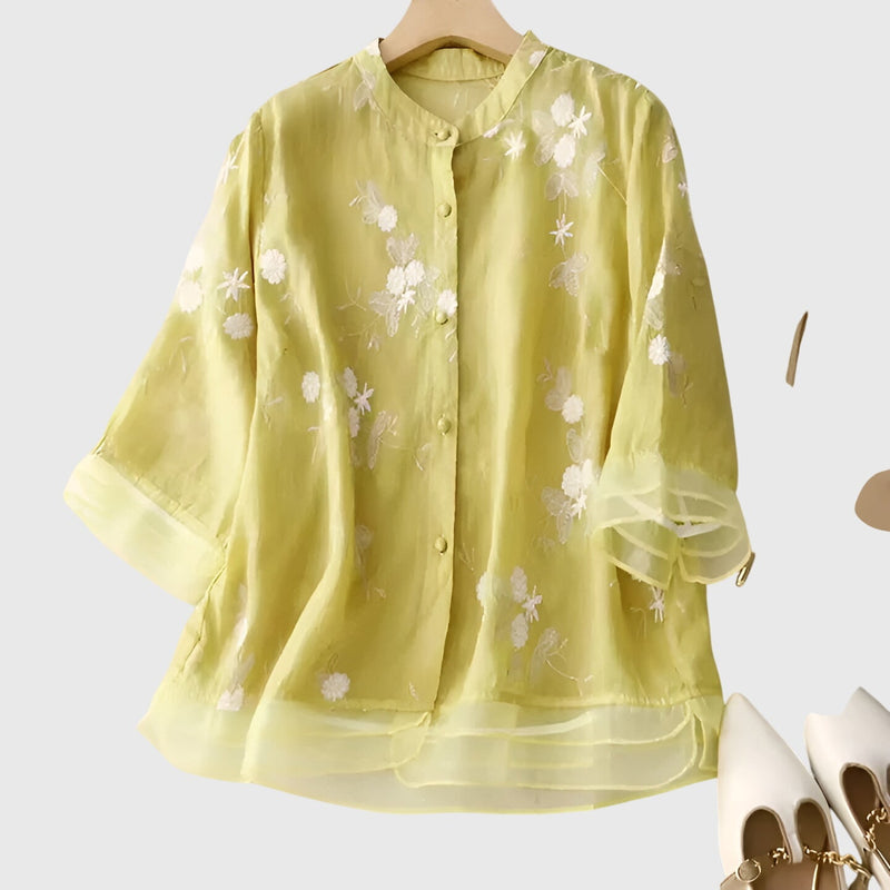 Nellie™ | Bluza elegantă cu flori brodate